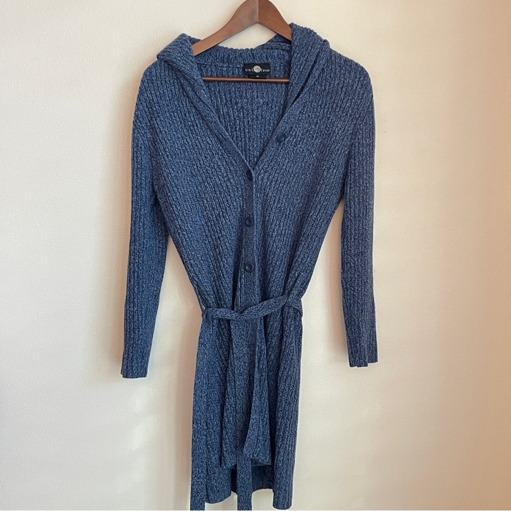 Y2K It’s Our Time Blue Knit Cardigan Sweater Medium Belted Coastal
Cottagecore
